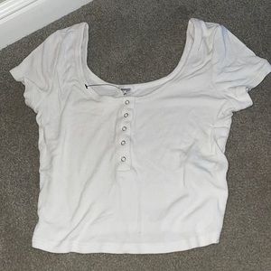 Garage white cropped shirt